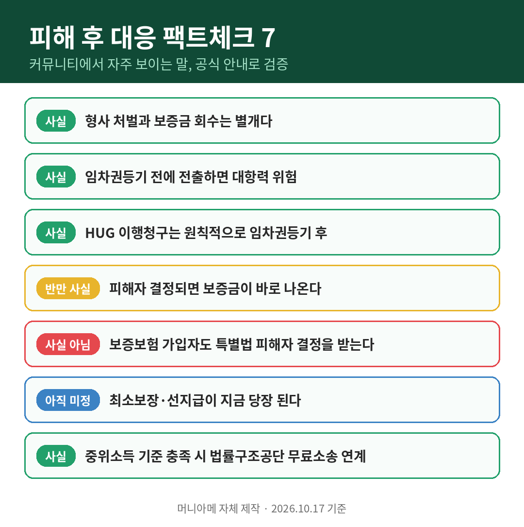 전세사기 피해 후 대응 관련 주장 팩트체크 7가지