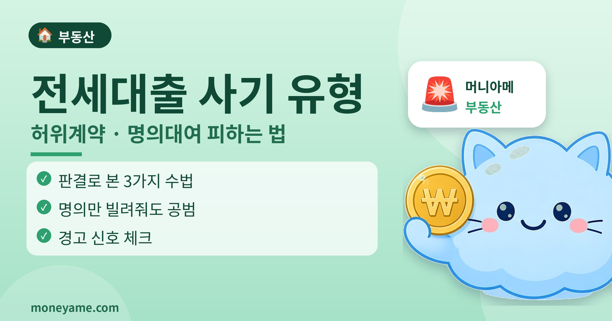 전세대출 사기 유형과 피하는 법: 허위계약·명의대여, 명의만 빌려줘도 공범 (전세사기 시리즈 8편)